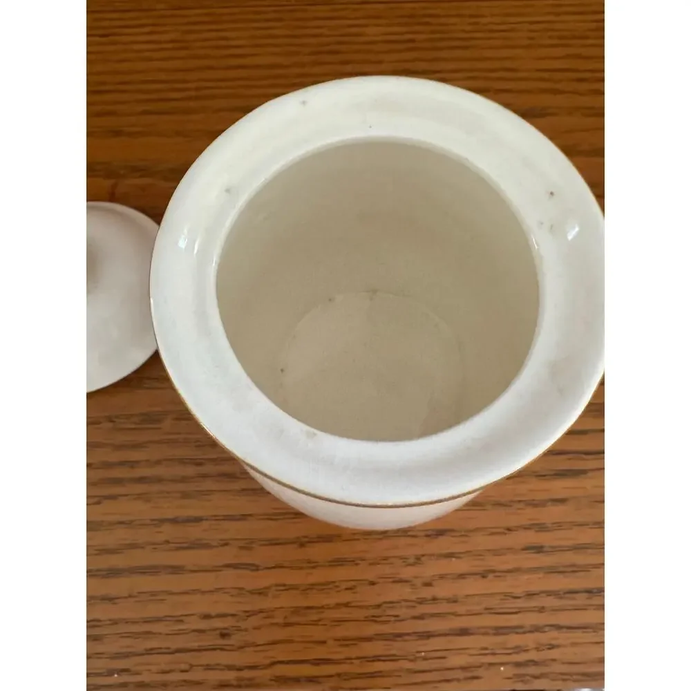 Vintage 1982 M Kamenstein Floral Ceramic Canister Cottagecore Kitchen Farmhouse